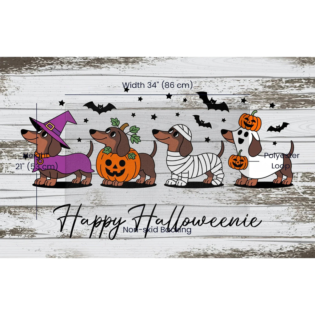 Happy Halloweenie Dachshund Doormat – Cute Halloween Dog Mat Décor