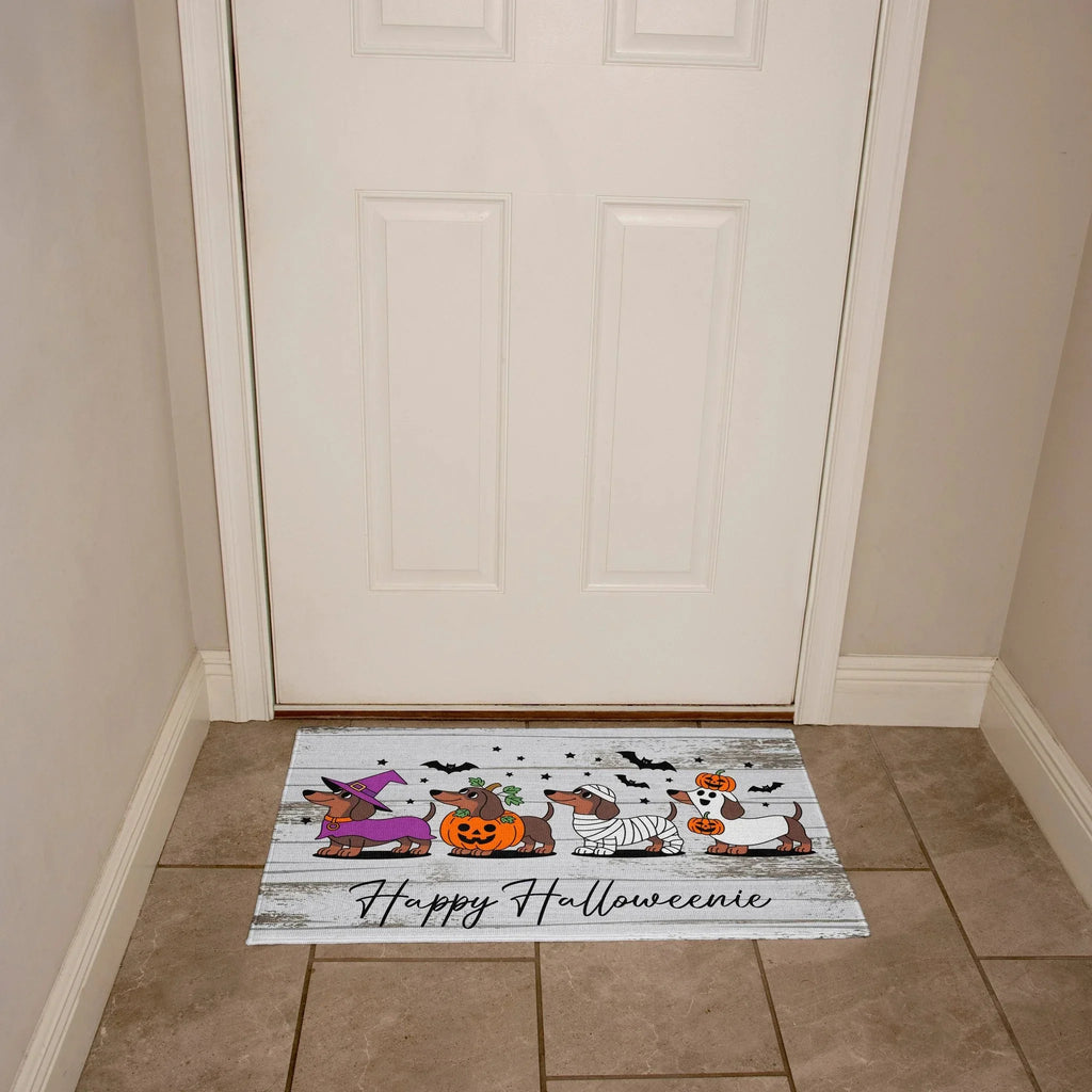 Happy Halloweenie Dachshund Doormat – Cute Halloween Dog Mat Décor