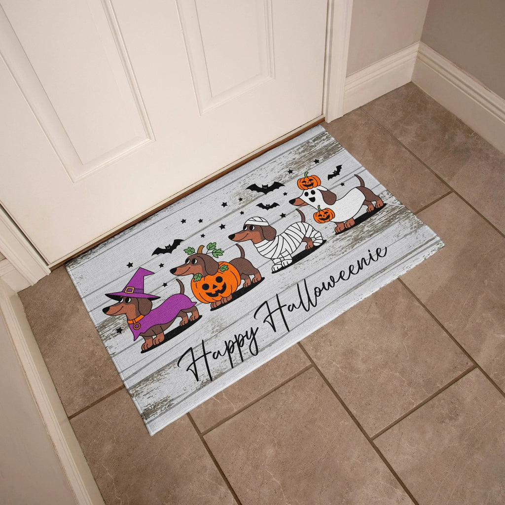 Happy Halloweenie Dachshund Doormat – Cute Halloween Dog Mat Décor