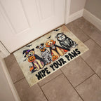 Wipe Your Paws Halloween Doormat – Cute Dogs in Costumes Welcome Mat – Funny Spooky Fall Decor for Dog Lovers