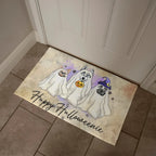 Happy Halloweenie Dog Doormat – Funny Ghost Dogs Welcome Mat – Cute Spooky Fall Décor for Dog Lovers