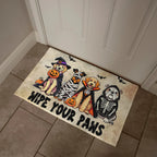 Wipe Your Paws Halloween Doormat – Cute Dogs in Costumes Welcome Mat – Funny Spooky Fall Decor for Dog Lovers