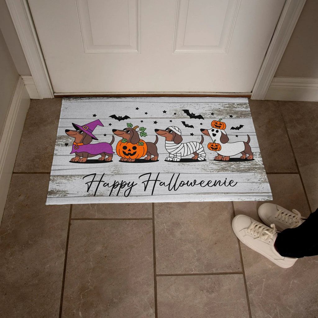 Happy Halloweenie Dachshund Doormat – Cute Halloween Dog Mat Décor