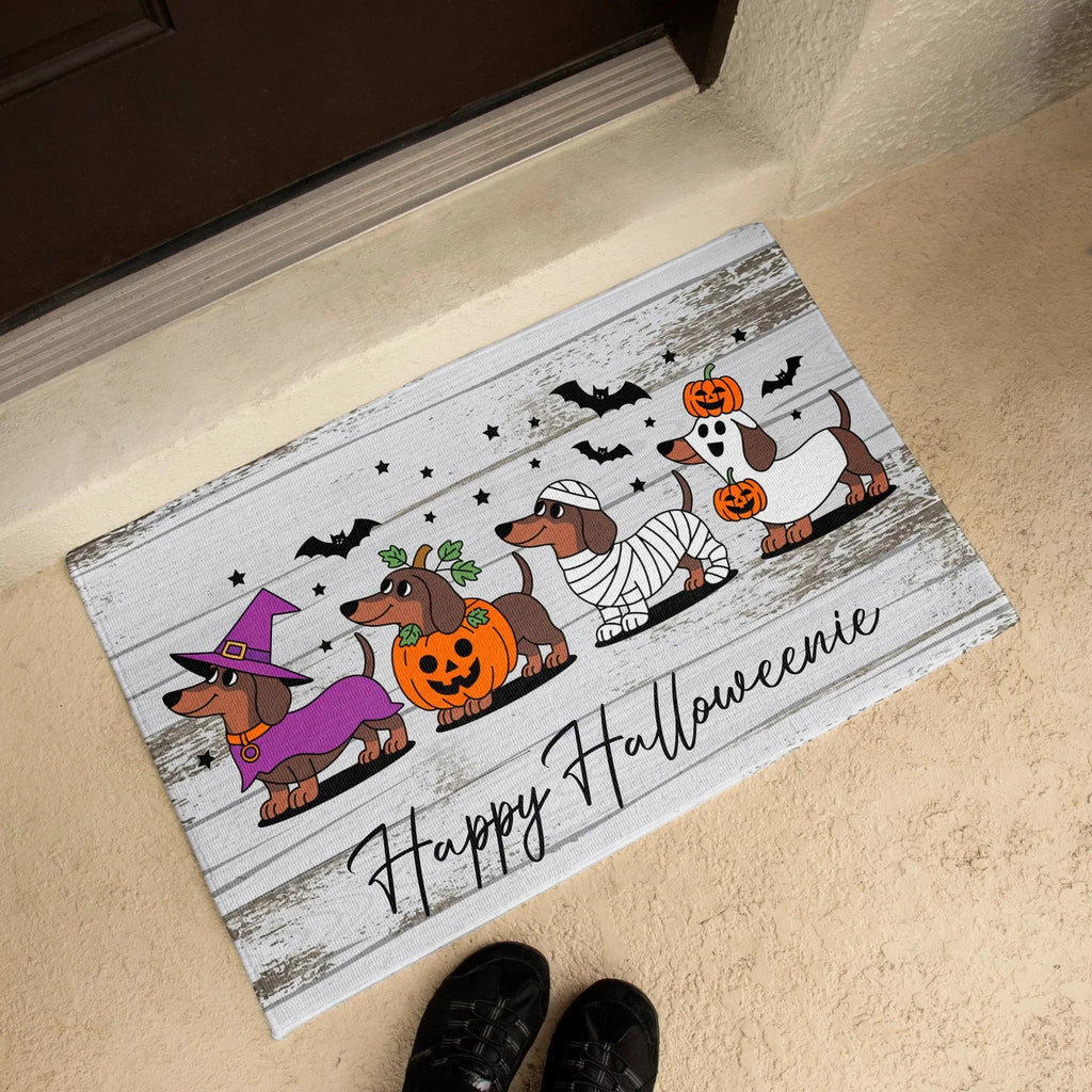 Happy Halloweenie Dachshund Doormat – Cute Halloween Dog Mat Décor
