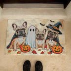 French Bulldog Halloween Doormat – Cute Spooky Dogs Welcome Mat – Funny Fall Décor for Dog Lovers