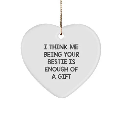 Inspirational Bestie Heart Ornament Gifts for Women to Show Appreciation | Unique Christmas Unique Gifts from Me to My Bestie Friend