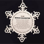 Inspirational Bonus Daughter Snowflake Ornament Sen - Behind you, all your Memories, Before you, all your Dreams - Birthday, Christmas Holiday Gifts