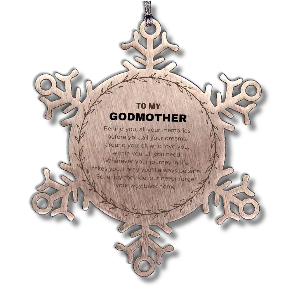 Inspirational Goddaughter Snowflake Ornament - Behind you, all your Memories, Before you, all your Dreams - Birthday, Christmas Holiday Gifts
