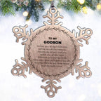 Inspirational Godson Snowflake Ornament - Behind you, all your Memories, Before you, all your Dreams - Birthday, Christmas Holiday Gifts