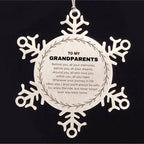 Inspirational Grandparents Snowflake Ornament - Behind you, all your Memories, Before you, all your Dreams - Birthday, Christmas Holiday Gifts