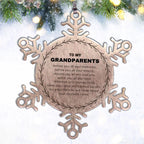 Inspirational Grandparents Snowflake Ornament - Behind you, all your Memories, Before you, all your Dreams - Birthday, Christmas Holiday Gifts
