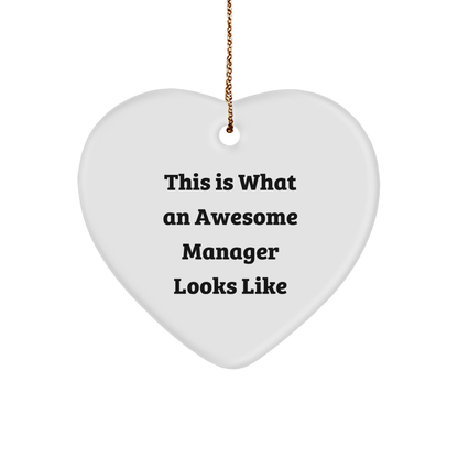 Inspirational Manager Gifts from Friends, Heart Ornament for Awesome Boss on Christmas