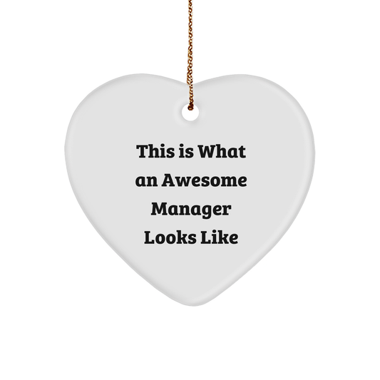 Inspirational Manager Gifts from Friends, Heart Ornament for Awesome Boss on Christmas