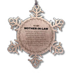Inspirational Mother-In-Law Snowflake Ornament - Behind you, all your Memories, Before you, all your Dreams - Birthday, Christmas Holiday Gifts