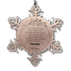 Inspirational Nephew Snowflake Ornament - Behind you, all your Memories, Before you, all your Dreams - Birthday, Christmas Holiday Gifts