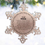 Inspirational Niece Snowflake Ornament - Behind you, all your Memories, Before you, all your Dreams - Birthday, Christmas Holiday Gifts