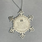 Inspirational Son Snowflake Ornament - Behind you, all your Memories, Before you, all your Dreams - Birthday, Christmas Holiday Gifts