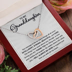 Granddaughter Gift I Will Always Be Here and I Love You With All My Heart Necklace with Heartfelt Message