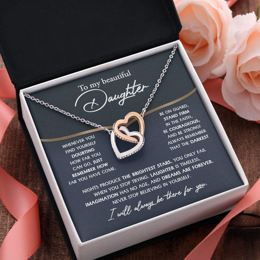 Daughter Gift for Birthday, Graduation, Christmas - Brightest Stars - Interlocking Hearts Necklace - Mallard Moon Gift Shop