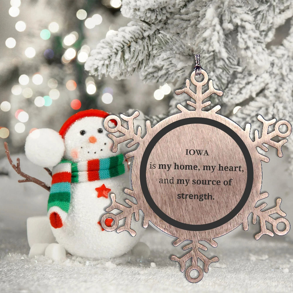 Iowa is my home Gifts, Lovely Iowa Birthday Christmas Snowflake Ornament For People from Iowa, Men, Women, Friends