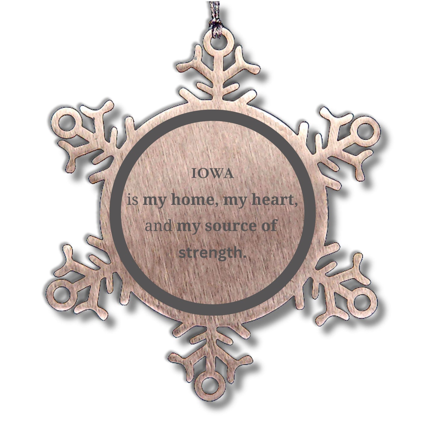 Iowa is my home Gifts, Lovely Iowa Birthday Christmas Snowflake Ornament For People from Iowa, Men, Women, Friends