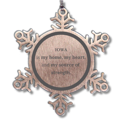 Iowa is my home Gifts, Lovely Iowa Birthday Christmas Snowflake Ornament For People from Iowa, Men, Women, Friends