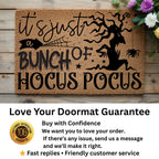 t’s Just a Bunch of Hocus Pocus Coir Doormat – Witchy Halloween Front Porch Decor | Funny Spooky Welcome Mat | Rustic Autumn Entry Rug