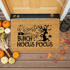 t’s Just a Bunch of Hocus Pocus Coir Doormat – Witchy Halloween Front Porch Decor | Funny Spooky Welcome Mat | Rustic Autumn Entry Rug