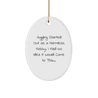 Juggling Gifts from Friends - Funny Oval Ornament for Juggling Enthusiasts, Christmas Unique Gifts for Men, Women, Family, and Coworkers - 'Juggling Started Out As A Harmless Hobby...'