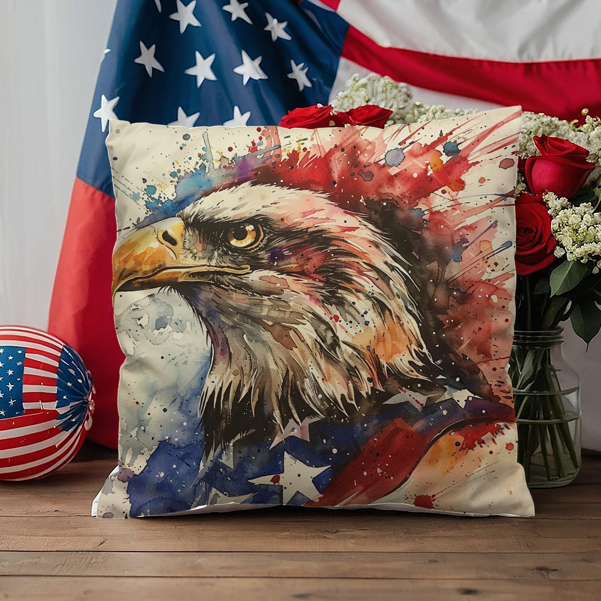 Patriotic Eagle Home Decor Indoor-Outdoor Pillow - Mallard Moon Gift Shop