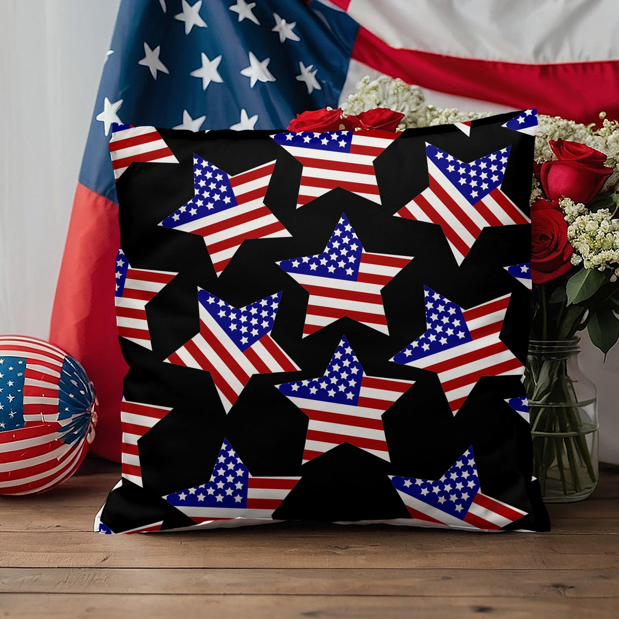 America Stars Patriotic Indoor-Outdoor Pillow - Mallard Moon Gift Shop