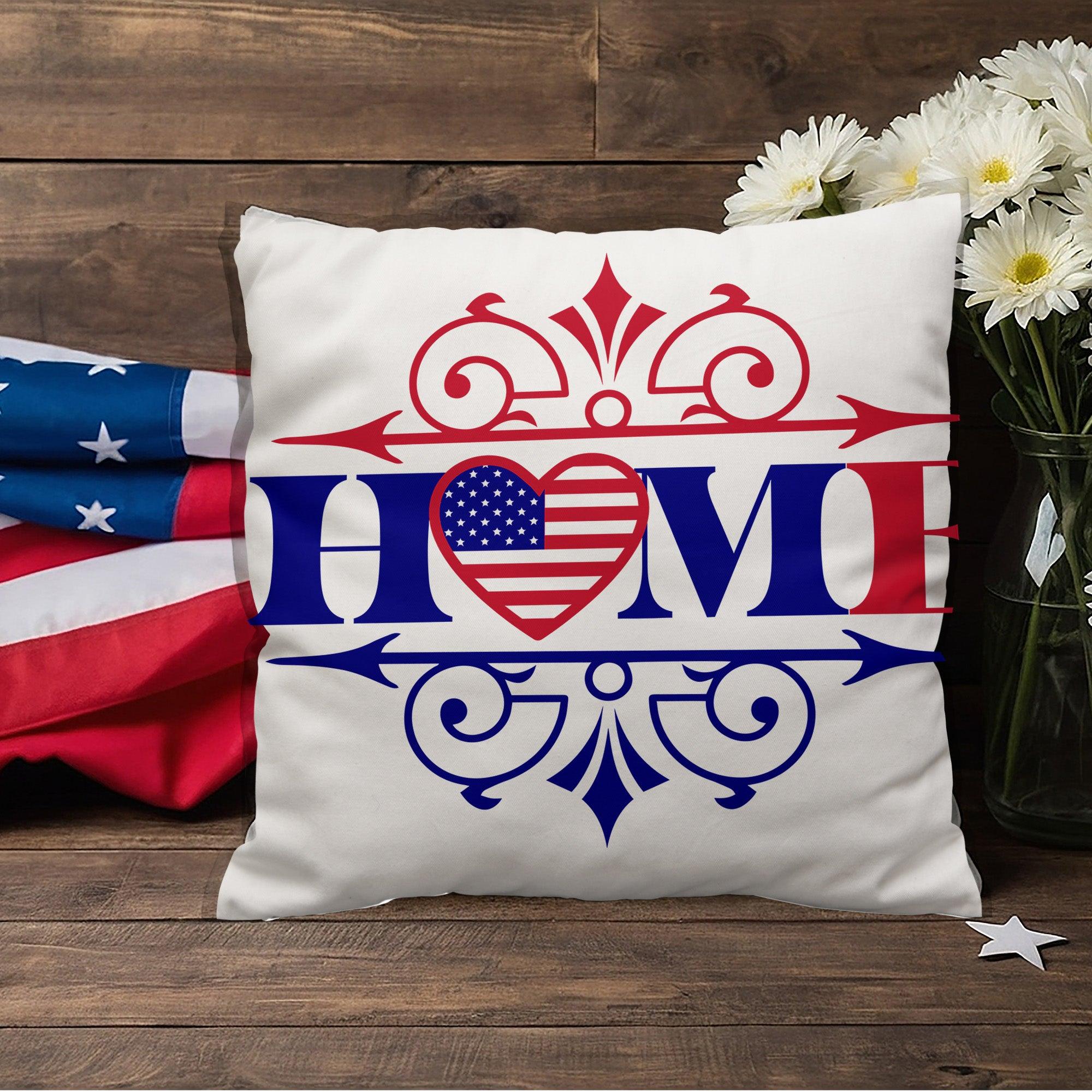 Patriotic Home Comfy Indoor-Outdoor Pillow - Mallard Moon Gift Shop