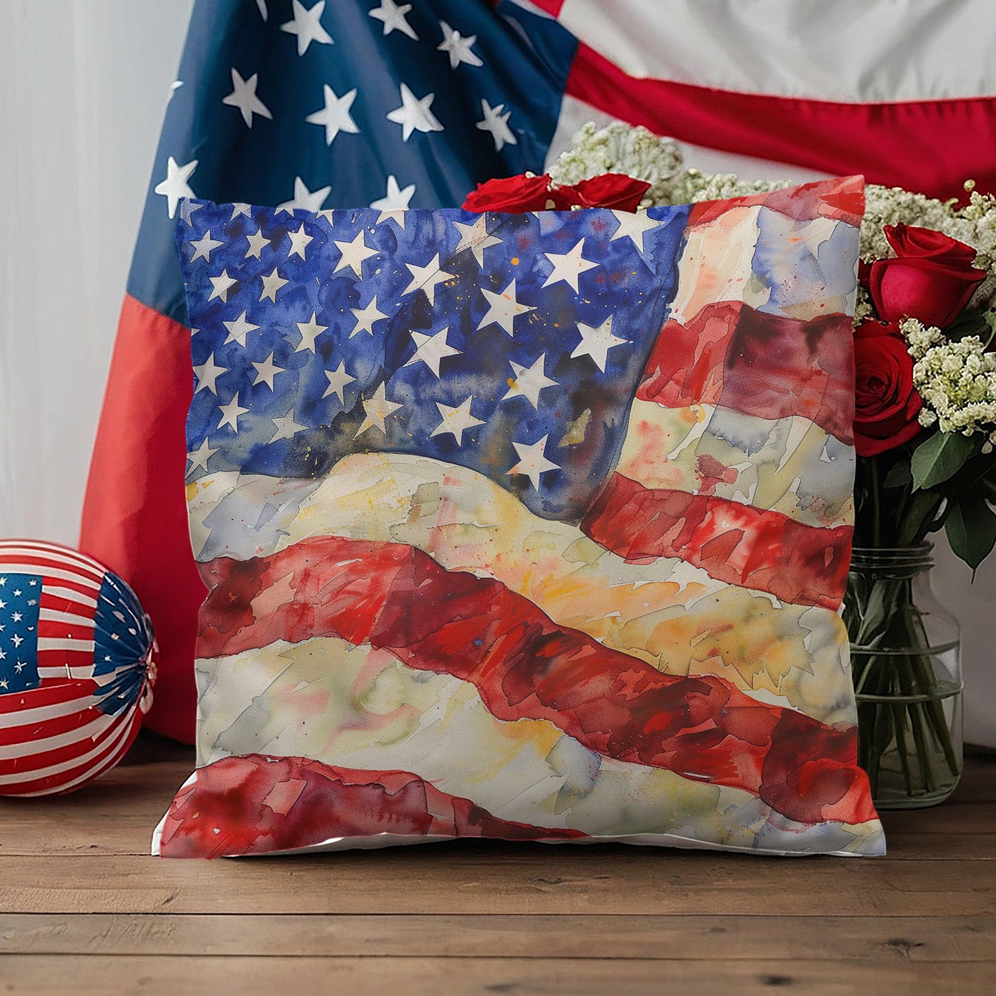Old Glory American Flag Patriotic Indoor-Outdoor Home Decor Pillow - Mallard Moon Gift Shop