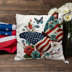 Patriotic Butterfly  Comfy Indoor-Outdoor Pillow - Mallard Moon