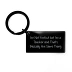 Funny Teacher Keychain Gifts from Men to Teacher on Graduation, I'm Not Perfect, 1.57 x 0.87 inches Stainless Steel Keychain