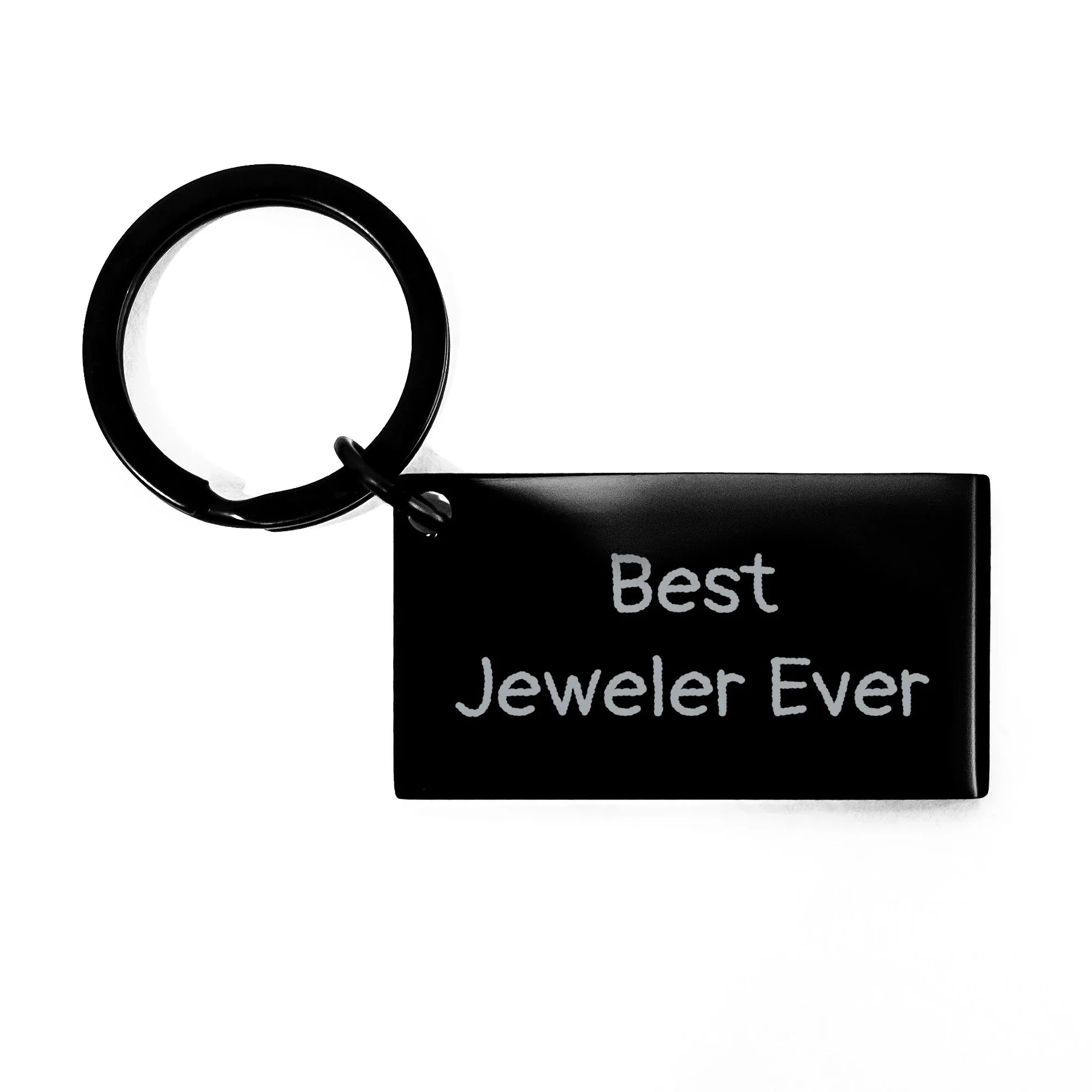 Jeweler Gifts for Men Friends - Best Ever Keychain for Graduation, Black Stainless Steel, Engraved Message, Gifts from Father to Son