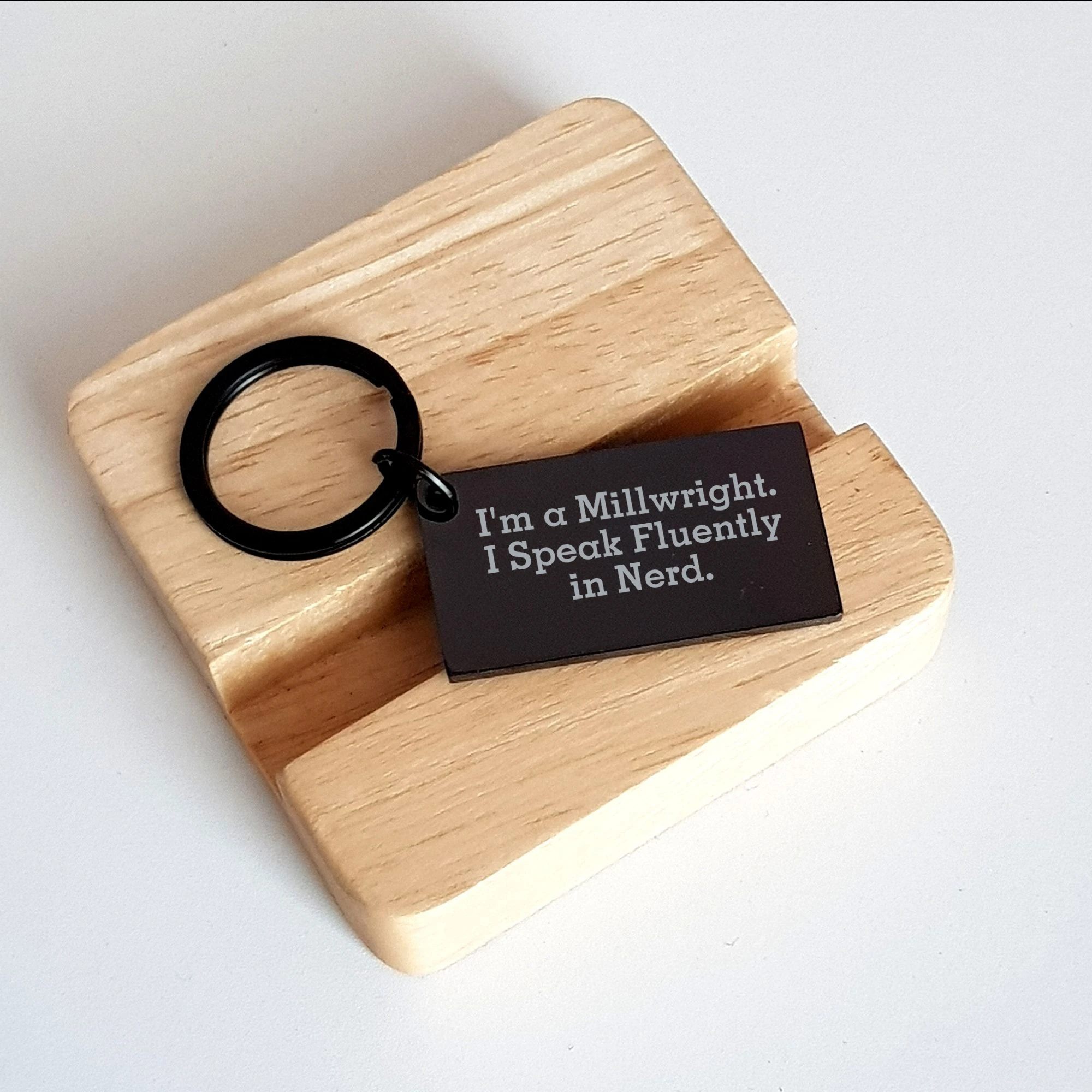 Funny Millwright Gifts for Mom - Engraved Keychain, 'I'm A Millwright. I Speak Fluently In genius.' - Unique Keychain for Mother's Day, Gifts from Friends or Family