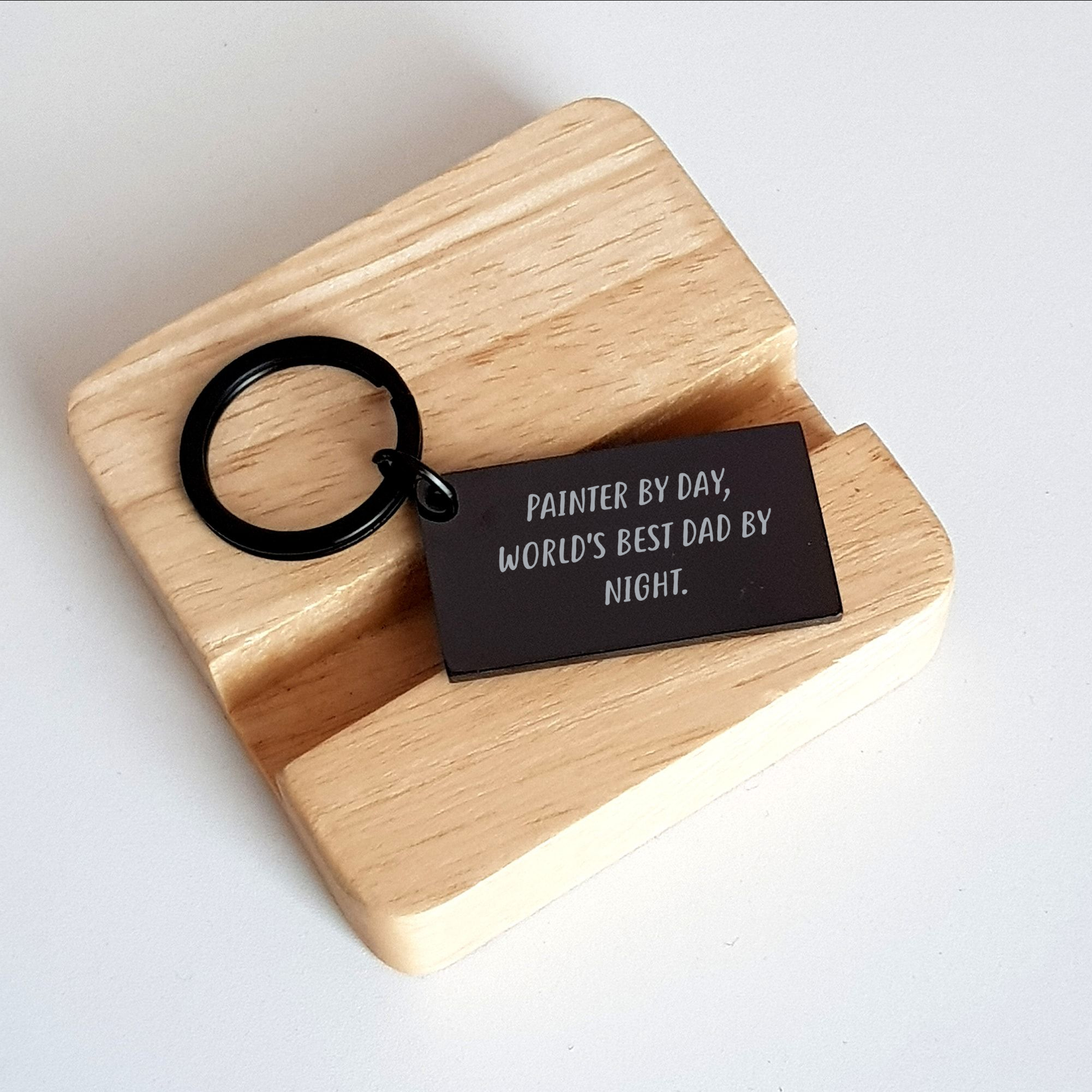 Painter By Day, Funny Keychain Gifts for Father's Day, Gifts from Men, World's Best Dad By Night. - Image 2