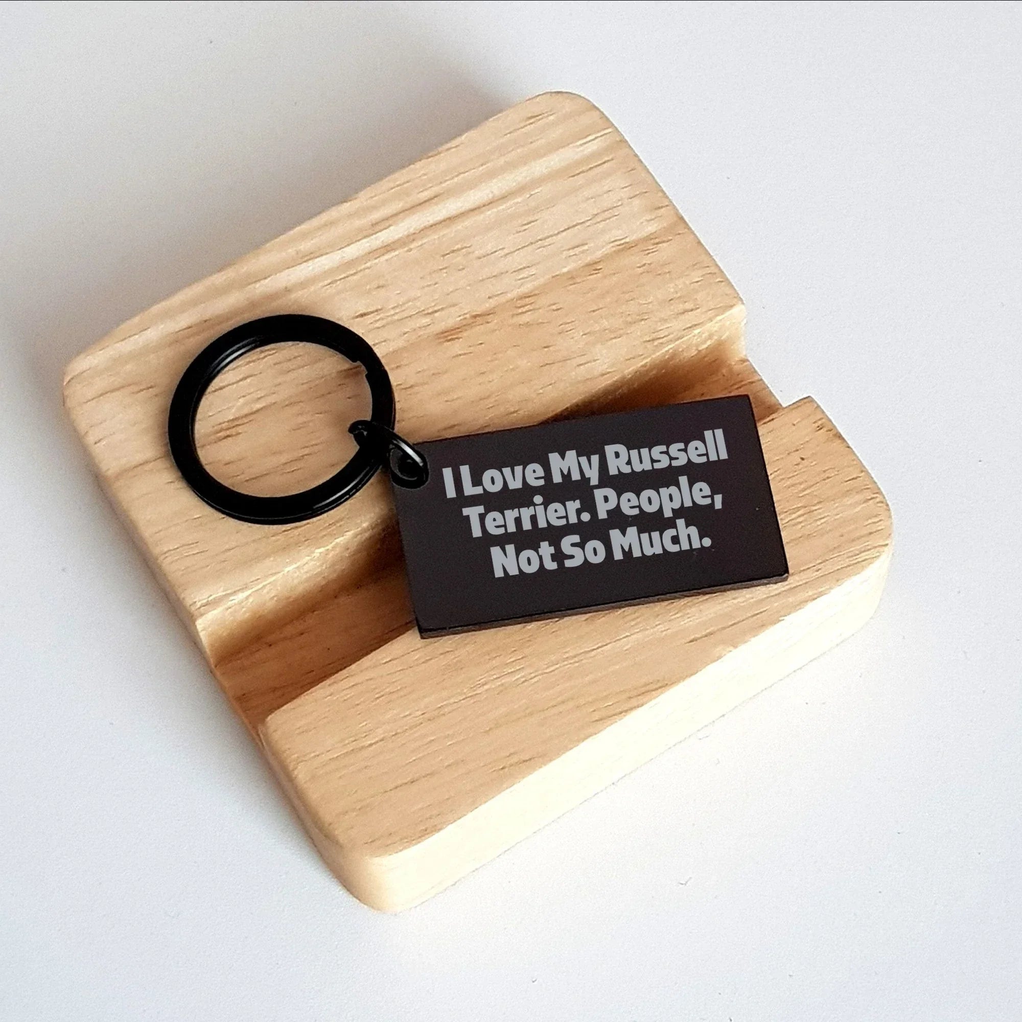 Russell Terrier Dog Enthusiasts, Gifts from Friends, 'I Love My Russell Terrier. People, Not So Much.' Funny Keychain, Father's Day Unique Gifts for Him