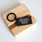 Funny Postmaster Gifts from Friends for Men - Keychain with Quote 'Sorry This Guy Is Already Taken By A Smokin' Hot Postmaster' for Father's Day