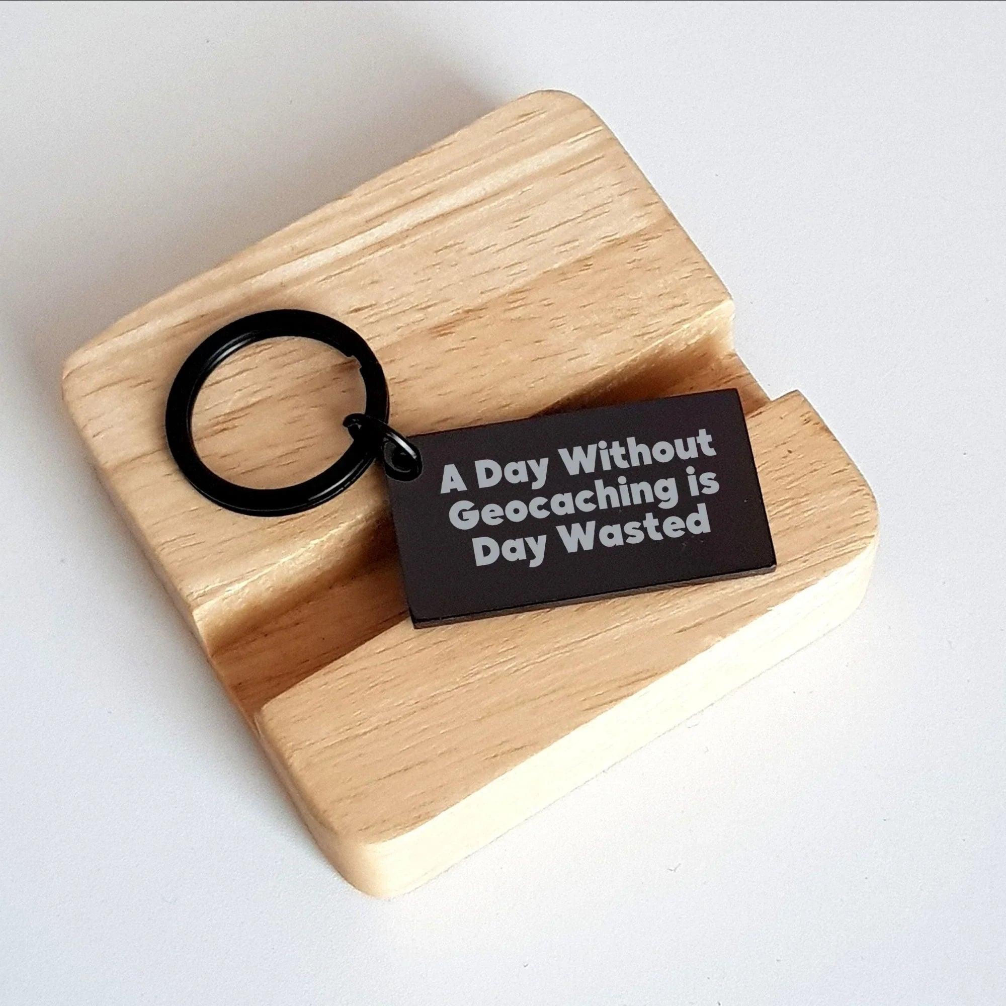 Geocaching Enthusiast's Delight, Funny Keychain Gifts from Men for Geocaching Fathers Day