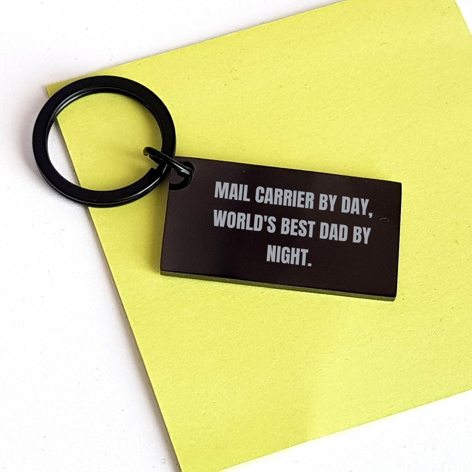 Mail Carrier Gifts, Funny Keychain for World's Best Dad by Night, Father's Day Unique Gifts from Men - Image 3
