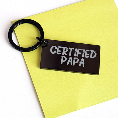 Funny Papa Gifts, Certified Papa Keychain for Men, 1.57 x 0.87 inches, Black Stainless Steel, Father's Day Unique Gifts from Family - Image 3