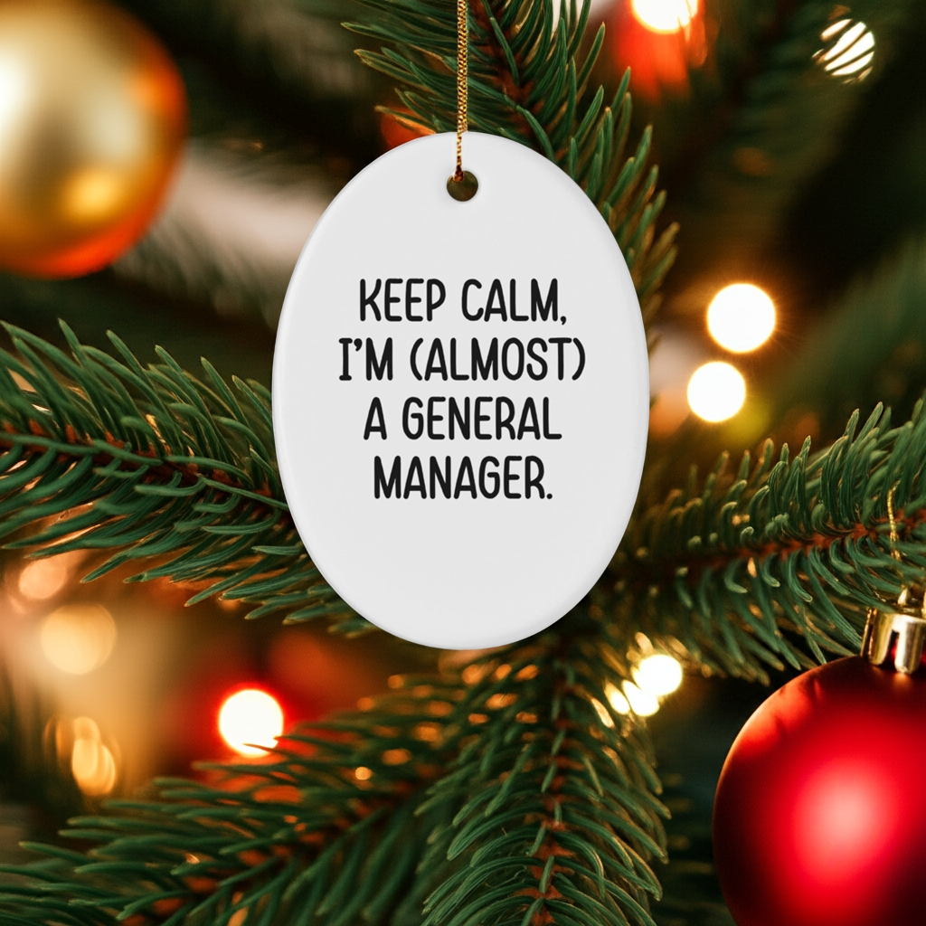 Keep Calm Gifts for General Manager - Funny Oval Ornament, General Manager Gifts, Christmas Unique Presents, Gifts from Coworkers, Gifts for General Manager