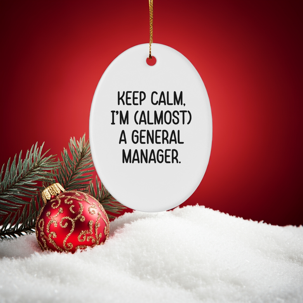 Keep Calm Gifts for General Manager - Funny Oval Ornament, General Manager Gifts, Christmas Unique Presents, Gifts from Coworkers, Gifts for General Manager
