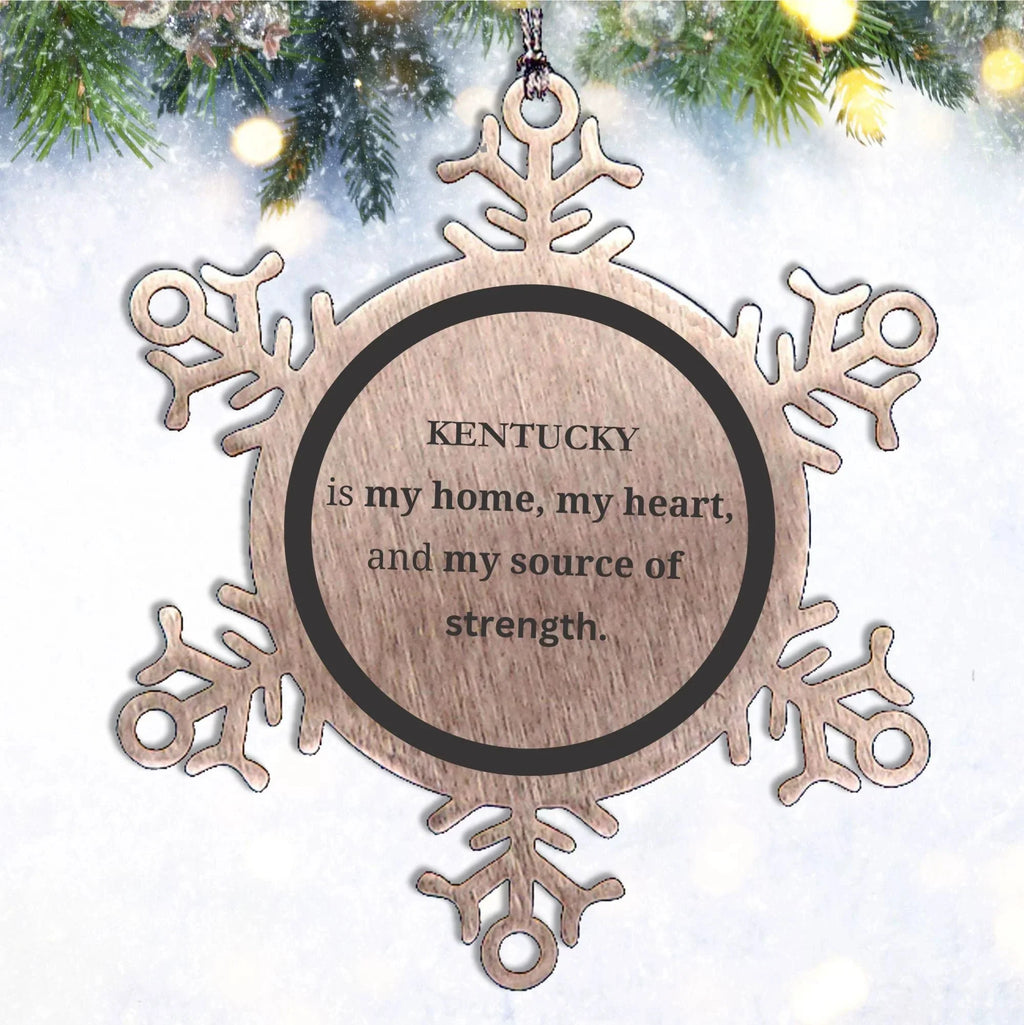 Kentucky is my home Gifts, Lovely Kentucky Birthday Christmas Snowflake Ornament For People from Kentucky, Men, Women, Friends