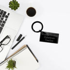 Stellar Black Stainless Substitute Teacher Keychain Gift