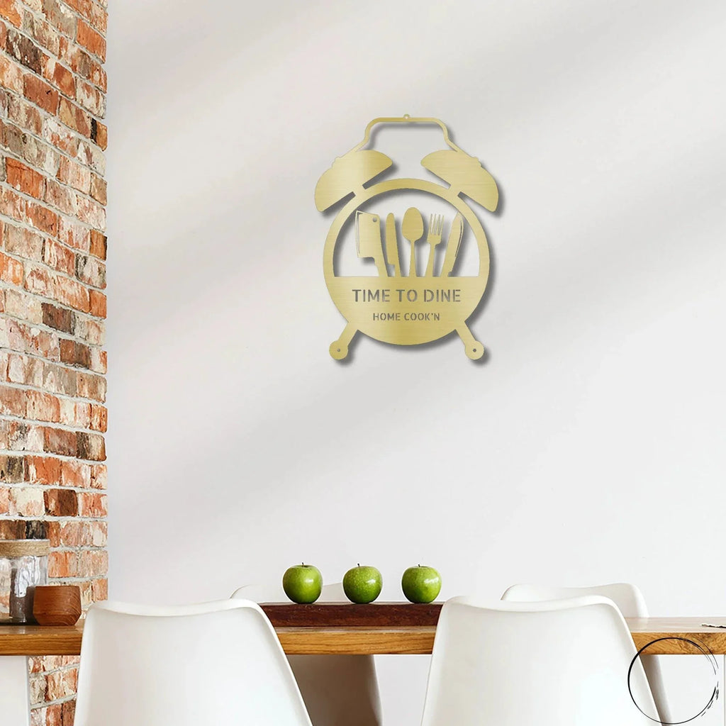 Food Time Kitchen Timer Custom Name Indoor Outdoor Steel Wall Sign