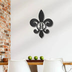 Fleur De Lis Personalized Initial Metal Art Wall Sign