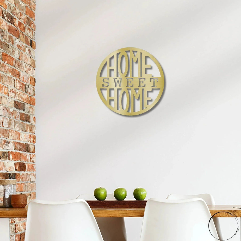 Home Sweet Home Circle Metal Art Wall Sign
